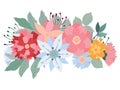 Floral mix wreath vector design set. Vector illustration. Royalty Free Stock Photo